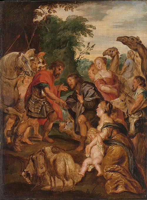 The reconciliation of Jacob and Esau, 1650, 