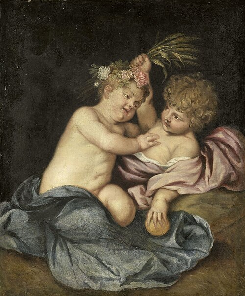 Two playing children, 1624, 