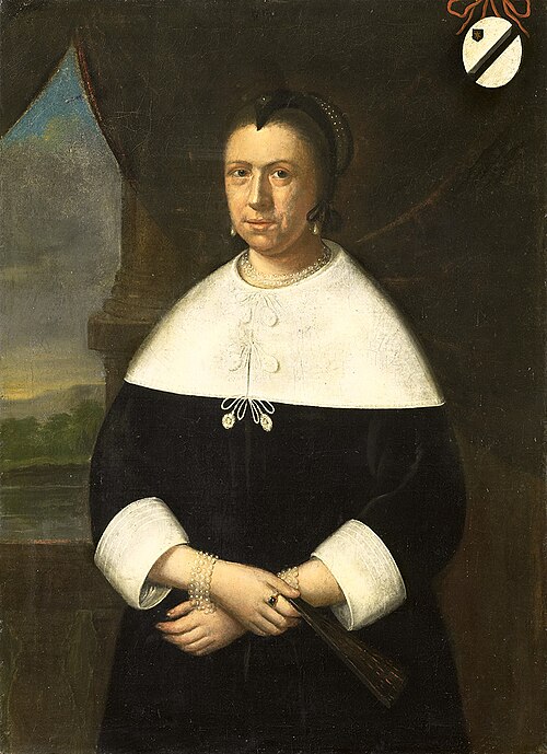 Portrait of a woman known as Maria Quevellerius (1629-64), 1st wife of Anthony van Riebeeck, 1660, 