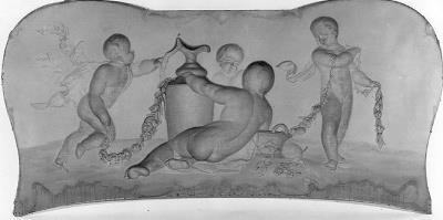 Relief with putti with vase and garlands,, 1750, 