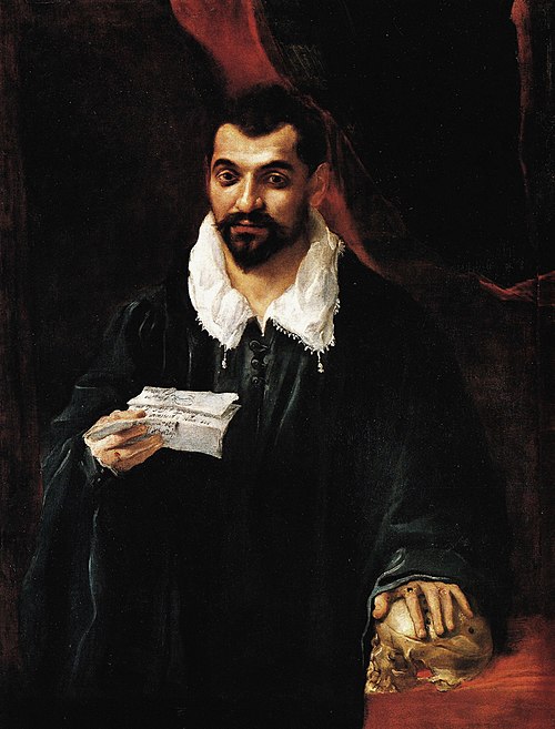 Portrait d'homme tenant un crâne, 1585, 