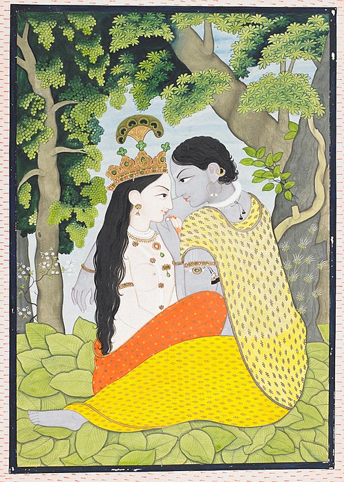 Radha and Krishna Dressed in Each Other’s Clothes (Lilahava), 1830, 