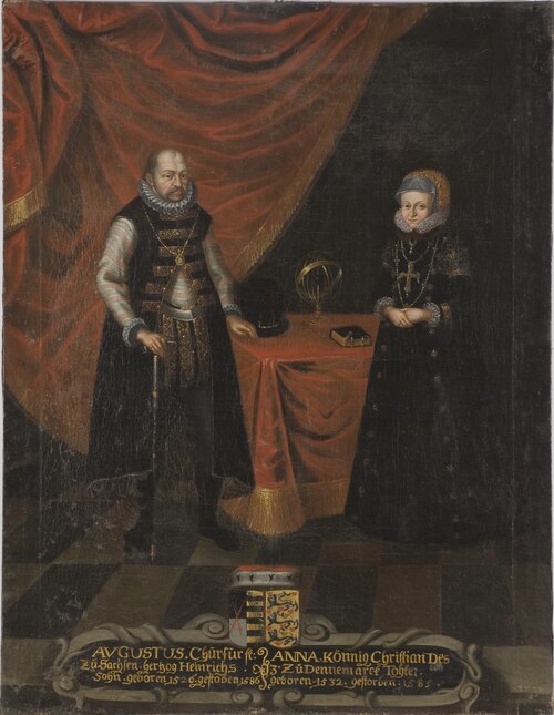 August, 1526-1586, kurfurste av Sachsen, Anna, 1532-1585, prinsessa av Danmark, kurfurstinna av Sach, , 
