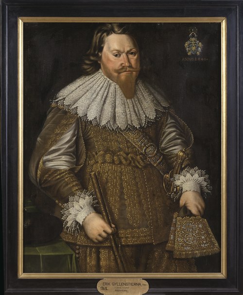 Erik Gyllenstierna af Ulaborg (1602-1657), baron, councillor, married to Beata von Yxkull, 1640, 