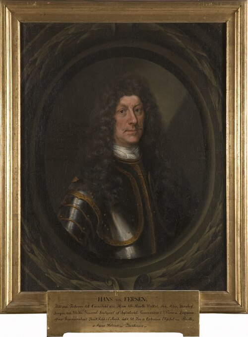 Hans von Fersen, 1625-1683, friherre, generallöjtnant, guvernör, gift med 1. Catharina Elisabet Burt, , 