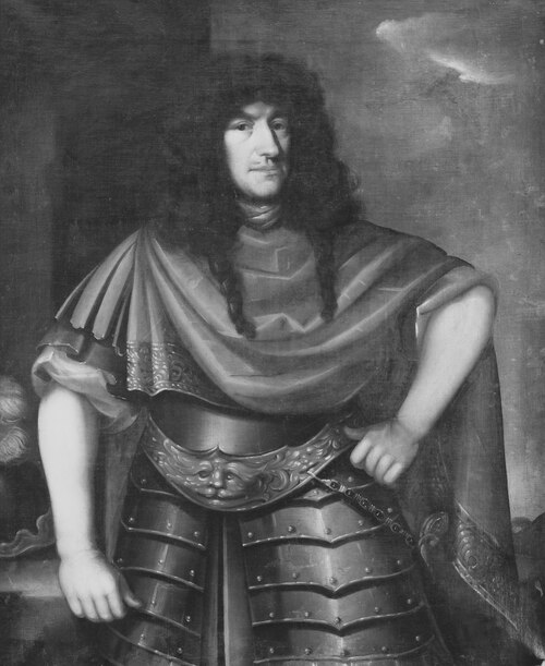 Georg Johan Lode, 1647-1676, överstelöjtnant, gift med Maria Christina Strijk, 1682, 