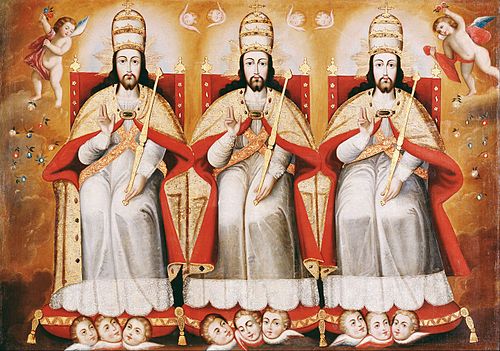 The Enthroned Trinity as Three Identical Figures, 1730, 