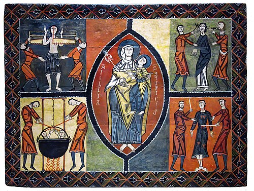Altar frontal from Durro (detail of martyrdom of St. Quiricus), 1150, 