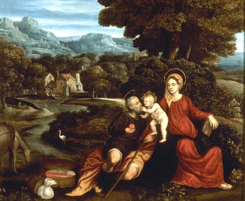 The Holy Family in a Landscape, 1550, 