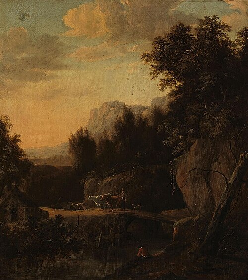 Mountainous Landscape by Night, 1655, 