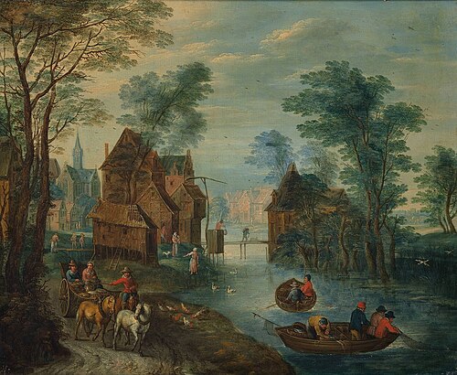 A village channel, 1650, 
