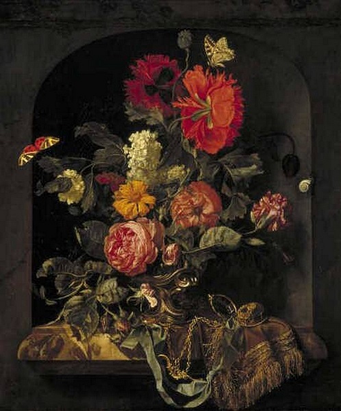 Vase of Flowers in a Niche, 1662, 