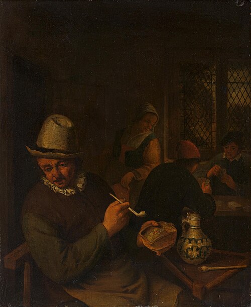 Smoker in an inn, 1672, 