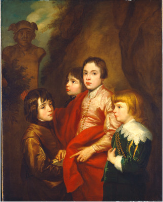 Group of Four Boys, , 