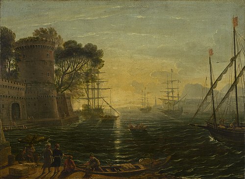 Port au coucher du soleil, 1650, 