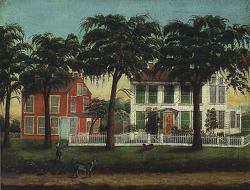 Houses on the Fox River, Illinois, 1885, 
