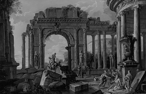 Architectural Landscape with Belisarius Receiving Alms, 1780, 
