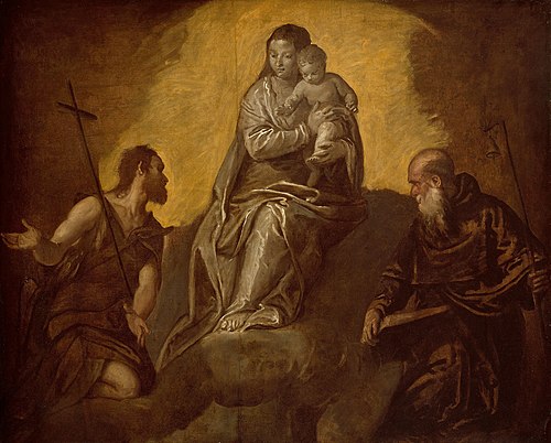 Virgin and Child with Saints John the Baptist and Anthony Abbot, 1600, 