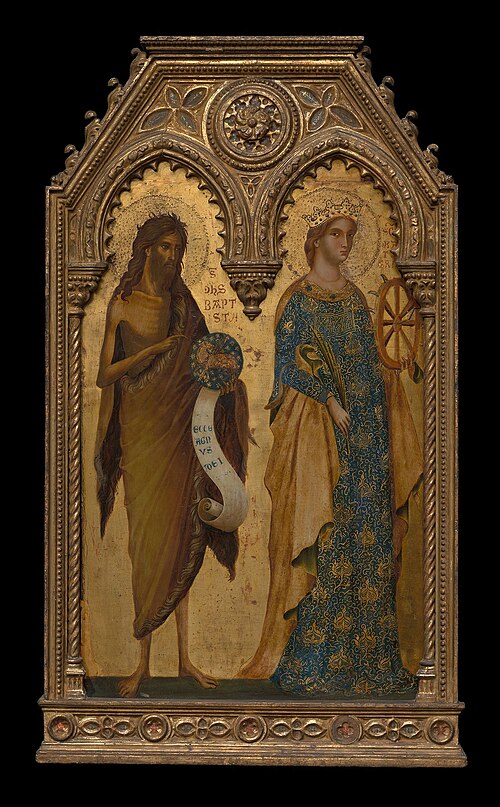 Saints John the Baptist and Catherine of Alexandria, 1350, 