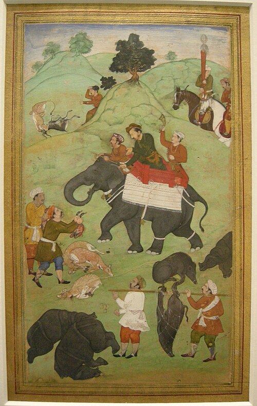 Prince Salim returning from a hunt, 1602, 