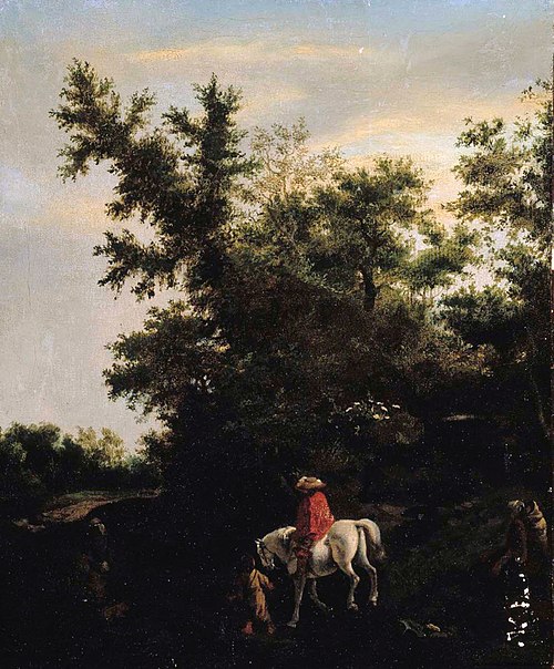 Les voyageurs sur un chemin forestier, 1650, 