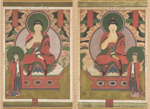 First and Second of the Buddhas of the Seven Stars of the Big Dipper (Chilseong Yeorae): Uneui Tongj, 1850, 