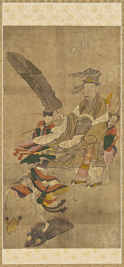 Two Chinese Daoist Immortals, Zhongli Quan (Jongni Gwon)  and Liu Hai (Yu Hae), 1750, 