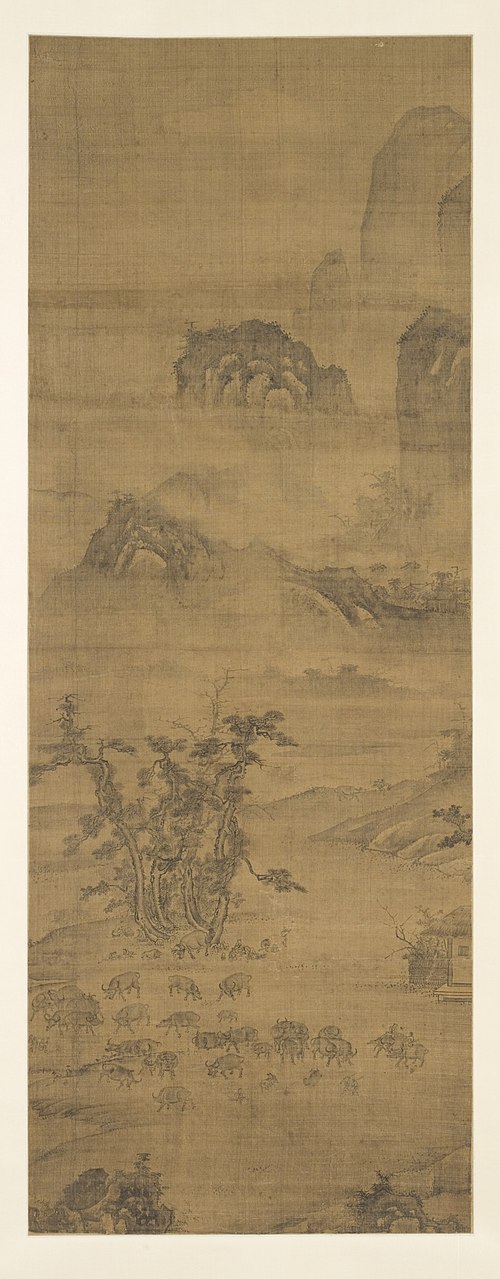 Water Buffaloes in a Mountain Valley, 1550, 