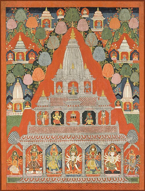 Shaiva Shrines in a Landscape, 1712, 