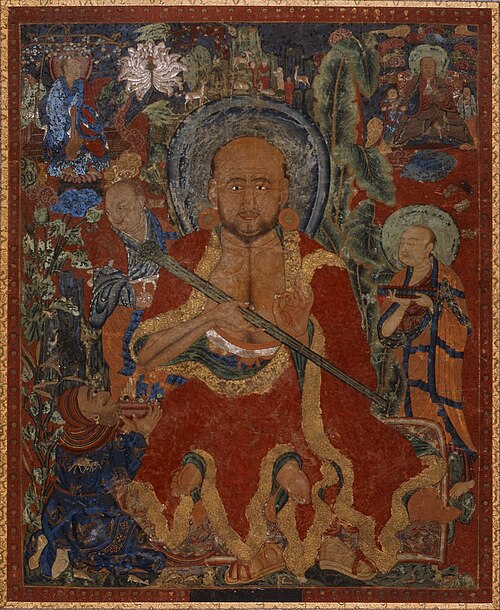 Arhat Chudapanthaka (?) with Attendants, , 
