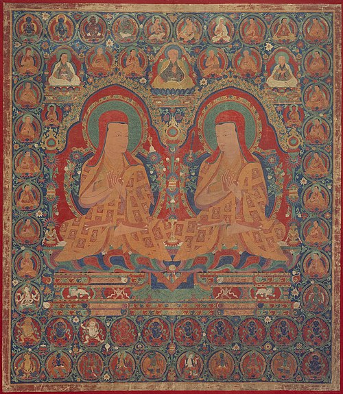 Kunga Wangcuk (1424-1478) and Sonam Senge (1429-1489), The Fourth and Sixth Abbots of Ngor, 1500, 