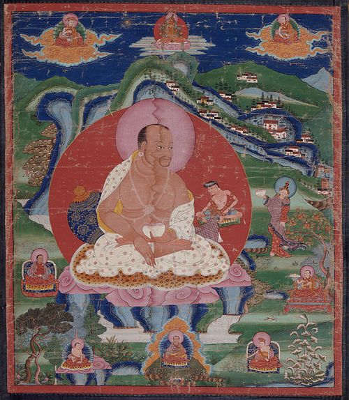 Padma Dorje (1128-88) as a Mahasiddha (Great Adept) and Lamas, 1750, 