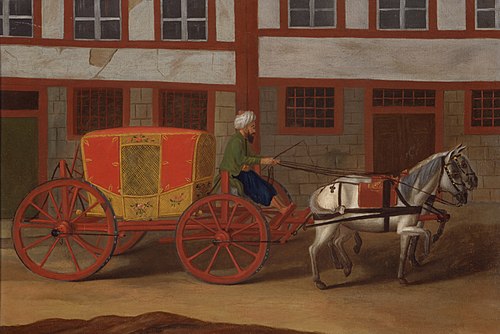 A Coachman with a Team of Horses and Covered Carriage, 1750, 