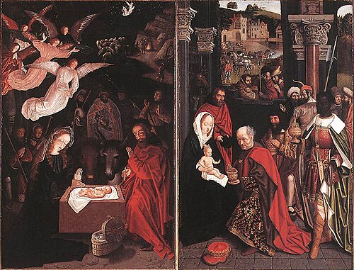Volet d'ufi triptyque : revers. Le PROPHÈTE Élie et la veuve, 1510, 