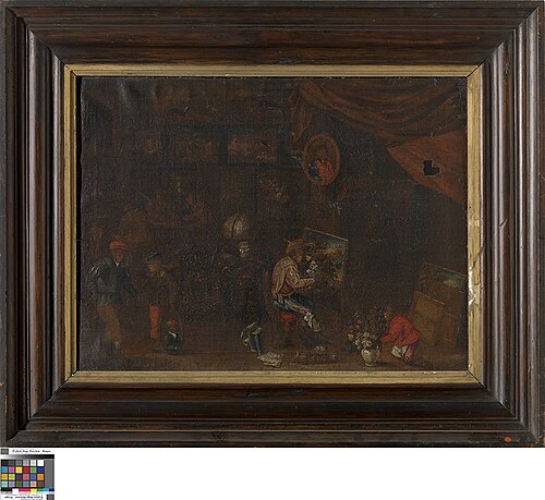 Singerie in een kunstkamer, 1610, 