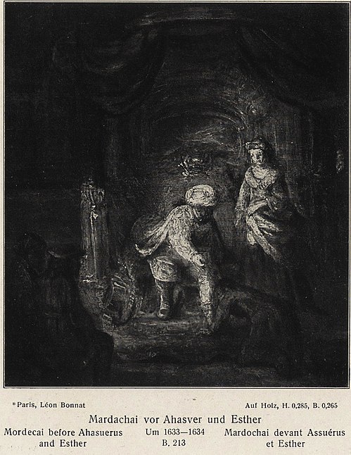 Mordecai before Ahasuerus and Esther, 1633, 