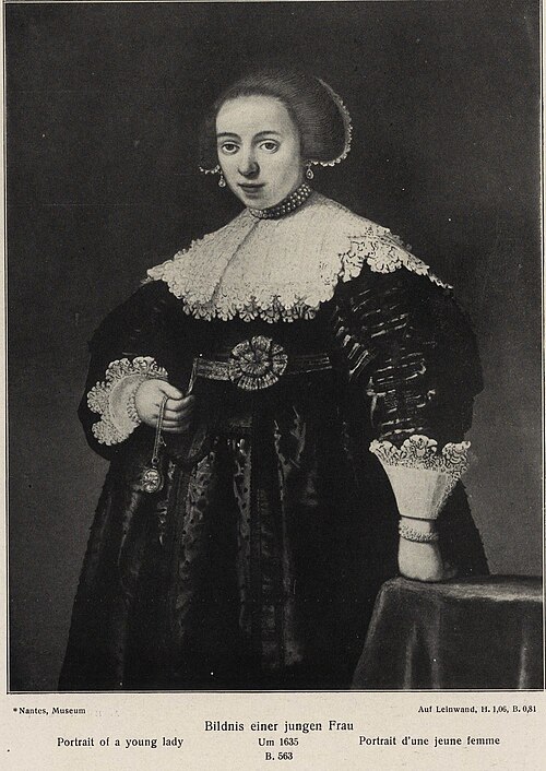 A Young Lady holding a Watch and a Chain in her Right Hand, 1635, 