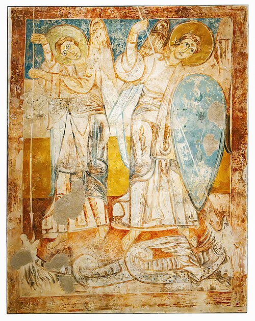 Anges combattant le dragon, 1100, 