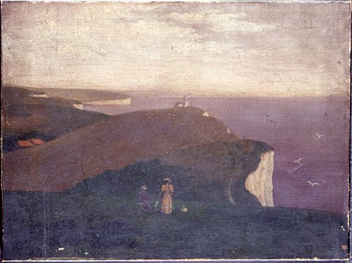The South Downs, with the Belle Tout Lighthouse, 1900, 