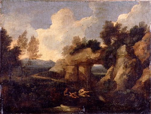 Fishermen near a Rocky Gateway, 1650, 