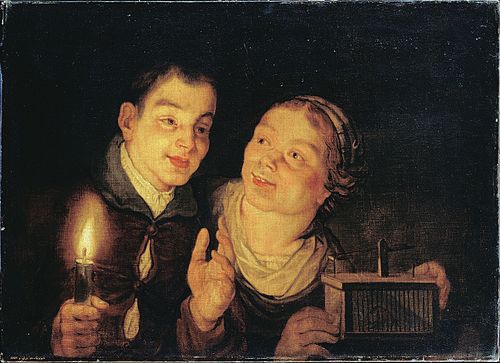 Boy with a Candle and Girl with a Mousetrap, 1686, 