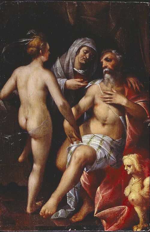 Sarah presenting Hagar to Abraham, 1550, 