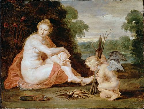 Venus and Cupid warming themselves (Venus frigida), 1610, 