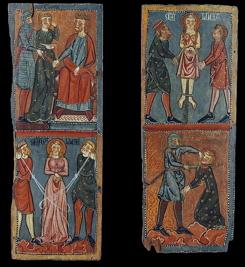Panels with scenes of the Martyrdom of Saint Lucy, 1300, 