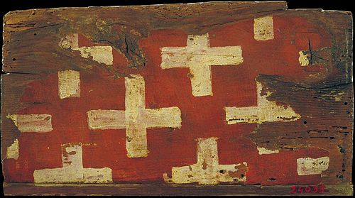 Small coffered ceiling panel with crosses, the emblem of the Cruïlles family, , 