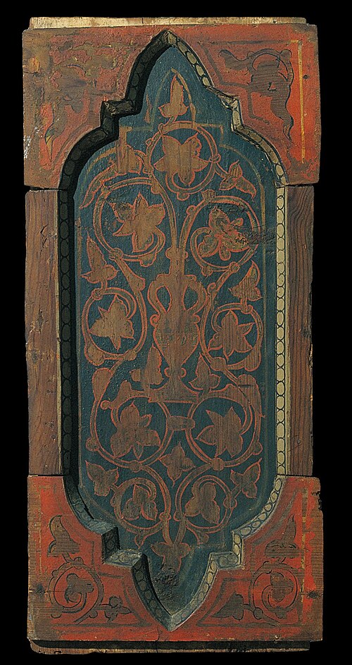 Coffered ceiling panel with plant motifs, , 