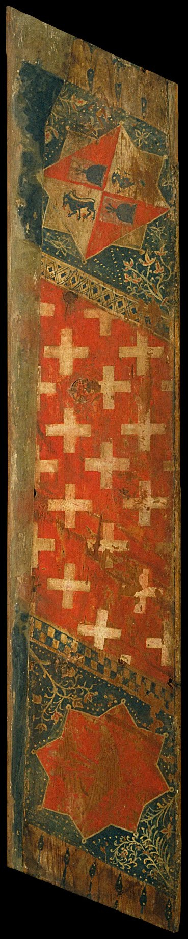 Coffered ceiling panel with coats of arms of the Cardona and Cruïlles families, , 
