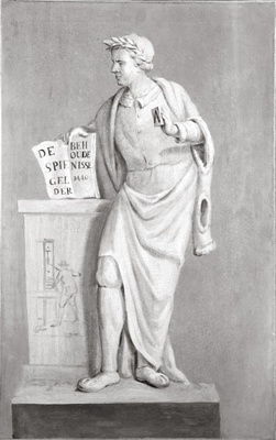 Deurstuk: Jan Laurensz. Coster (1405-1484), 1800, 