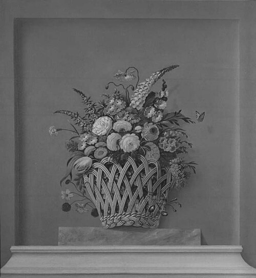 Dessus-de-porte: mand met bloemen, 1800, 