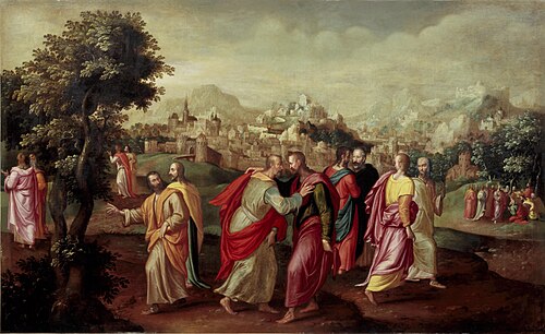 Christ sends apostles out in pairs, 1573, 